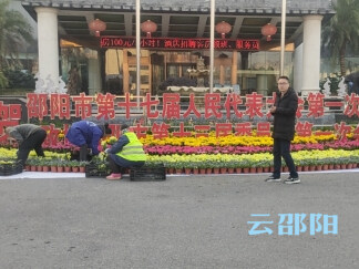 40万盆鲜花装扮邵阳市区 姹紫嫣红迎新年